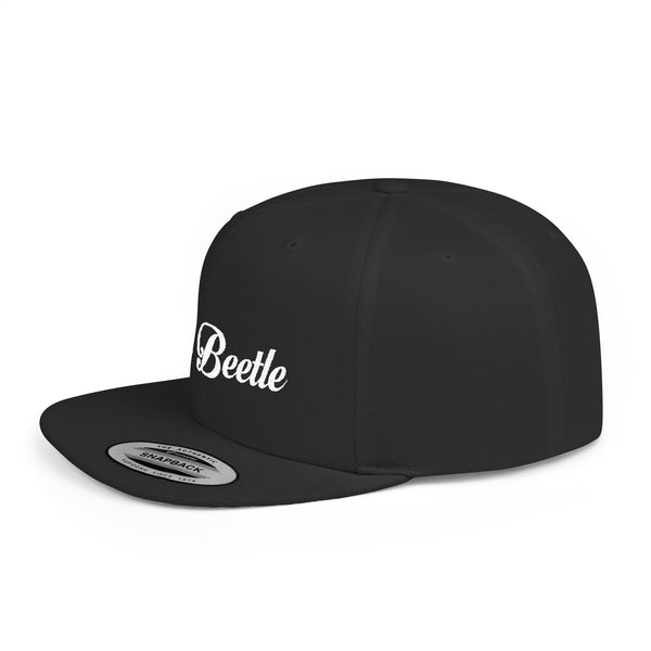 Ink Beetle Flat Bill Snapback Hat – Embroidered Script Logo