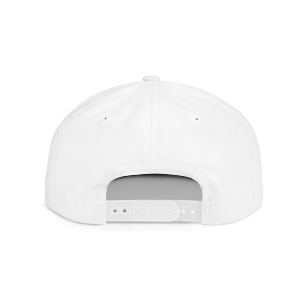 Flat Bill Snapback Hat — "Ink Beetle" Script Embroidered Cap Printify