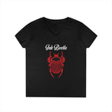 Ink Beetle Women's V-Neck Tee — Red Scarab Graphic Printify